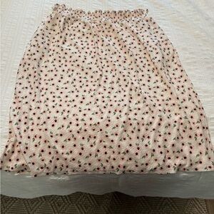 Hutch x Maxey Greene Floral Midi Skirt in White and Pink